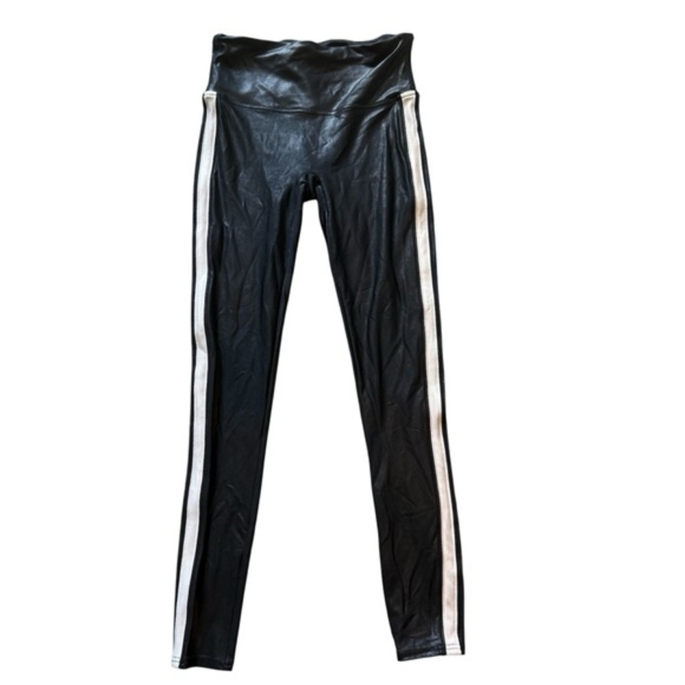 Brand new and Like new Spanx Black Leggings with White Stripes